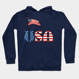 USA Patriotic Flag and Fireworks Hoodie